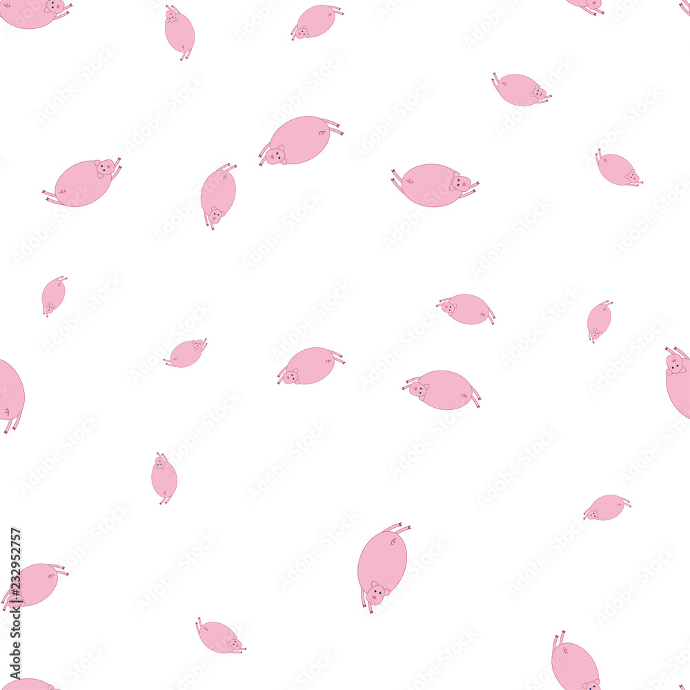 Seamless pattern with pigs in funny poses Seamless pattern with pigs in funny poses