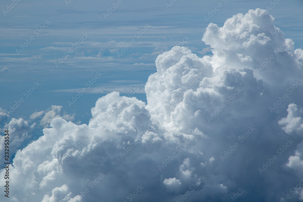 Clouds in the sky from the airplane window. Clouds in the sky from the airplane window.