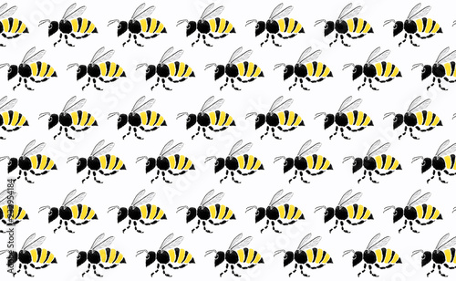 Teamwork of bee flying on white background.Business team concepts