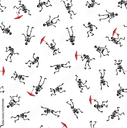 面白いガイコツの柄,