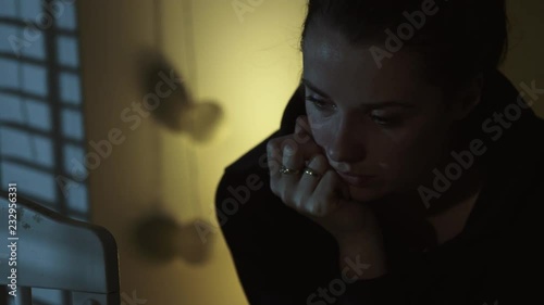 Young miserable woman thinkning about her future