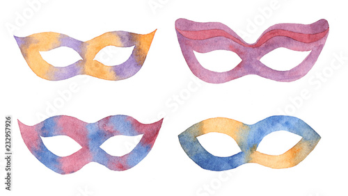 Collection of watercolor masks.
