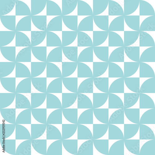 Quarter Circles Corners Seamless Pattern Big Turquoise
