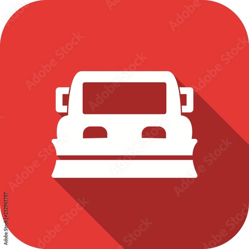 Snowplow Transport Round Corner Shadowed Icon