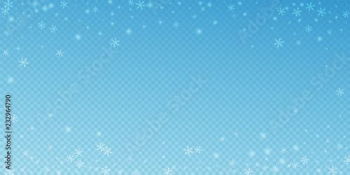 Sparse glowing snow Christmas background. Subtle f