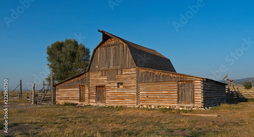 Old barn at Mormon Row Historic District, Grand Teton National Park, Wyoming, USA photo