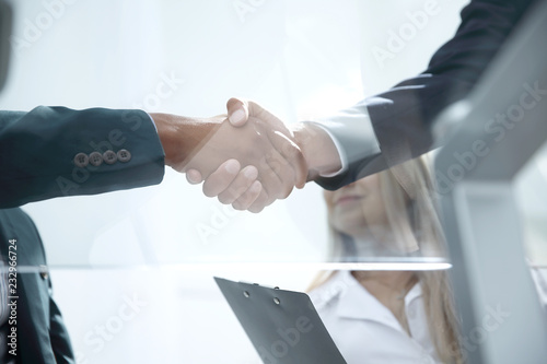 bottom view.closeup of a business handshake partners