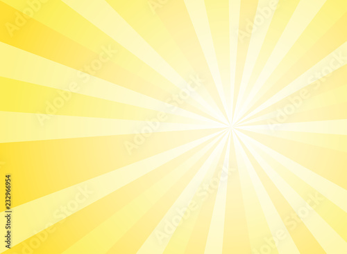 Sunlight abstract wide background. Yellow and white color burst horizontal background.