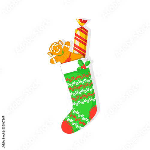 Christmas stocking with gifts