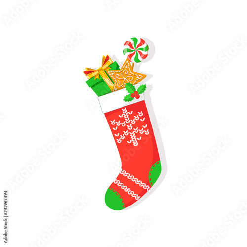 Christmas stocking with gifts