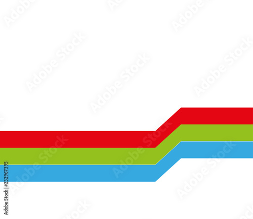 Abstract image with three colored lines on white background - Vector