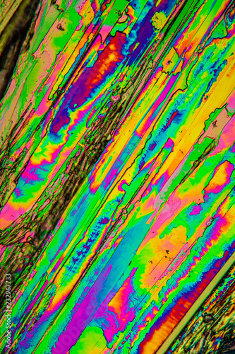 Harnstoff Kristalle im polarisierten Licht stark vergrößert © Dr. N. Lange