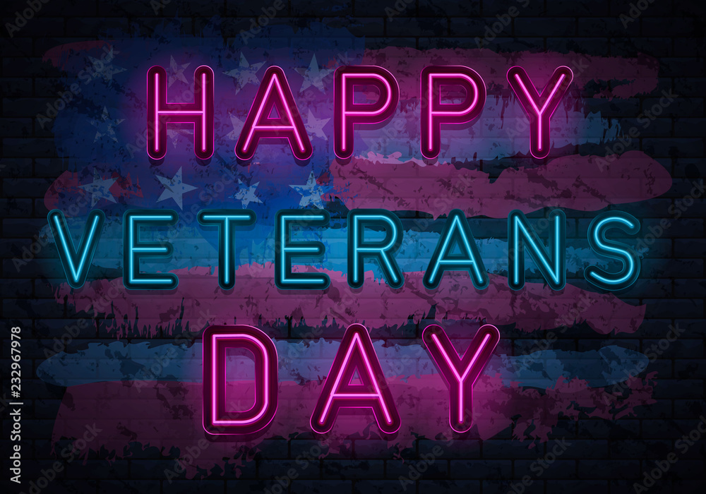 Veterans day neon