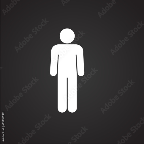 Man on black background icon