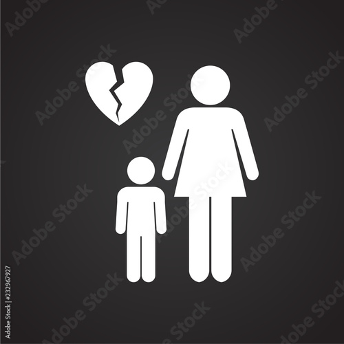 One parenting on black background icon