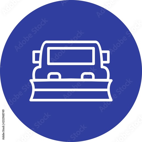 Snowplow Transport Line Circle Icon