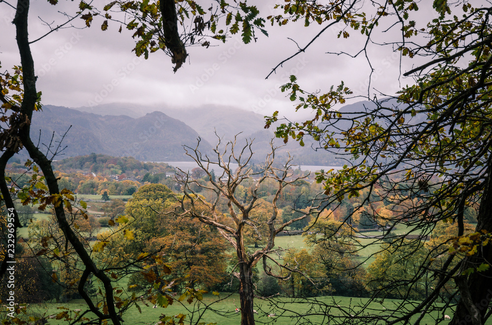Fototapeta premium Clouds over the peaks of the Lake District, Cumbria, UK.