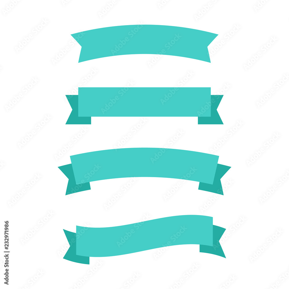 Glossy red ribbon vector. Banner ribbon vector set Glossy red ribbon vector. Banner ribbon vector set