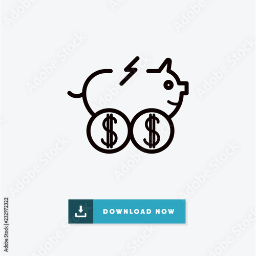 Piggybank cyber monday vector icon
