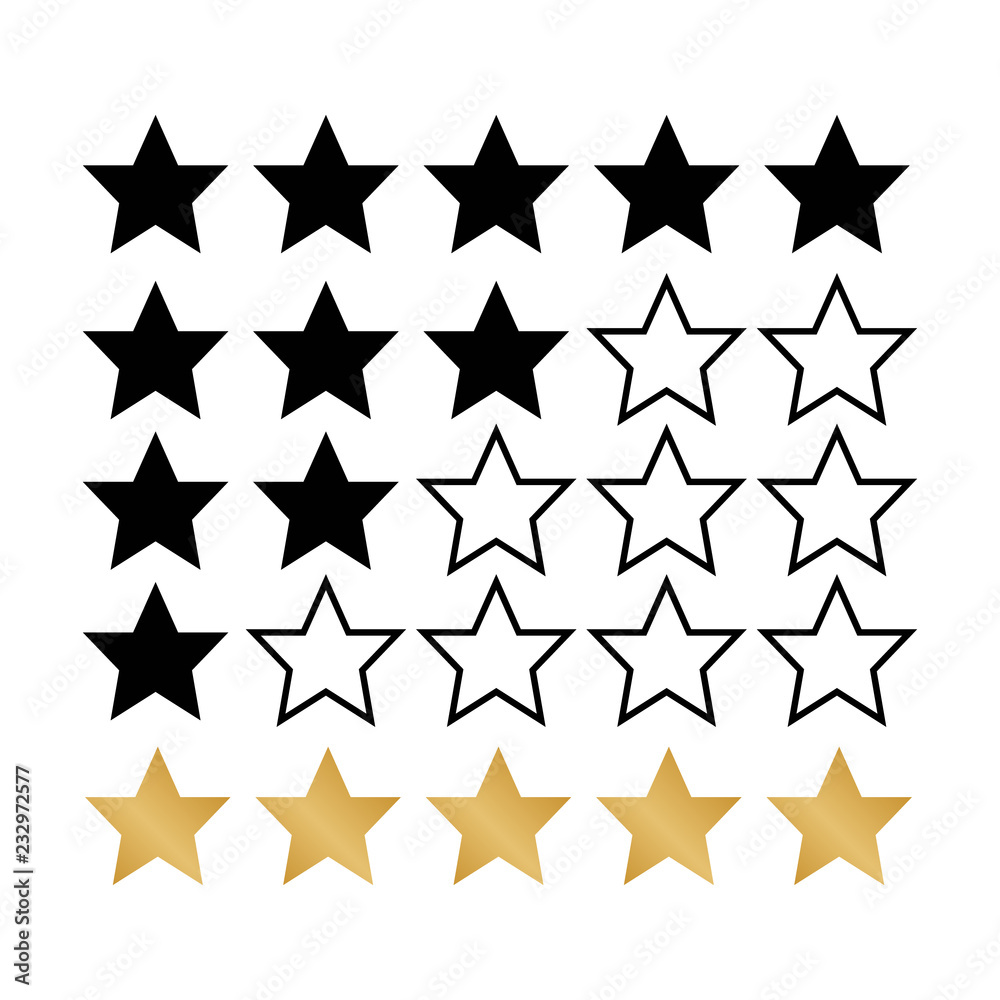 5 star rating icon. Star rate vector illustration 5 star rating icon. Star rate vector illustration