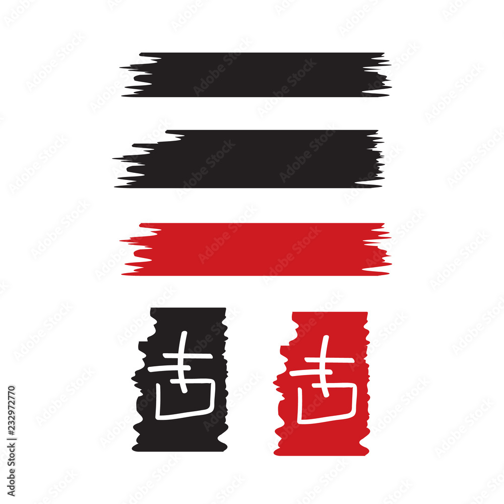 Ink japanese calligraphy brushes. Japanese paint stroke vector illustration Ink japanese calligraphy brushes. Japanese paint stroke vector illustration