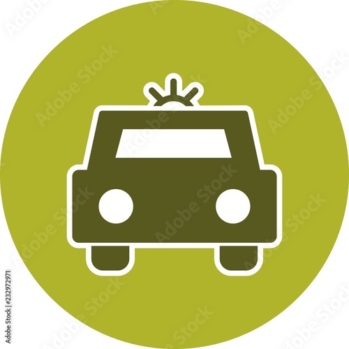  Police Car Transport Glyph Circle Icon