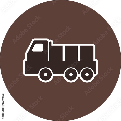 Dumper Transport Glyph Circle Icon