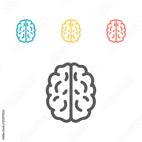 Brain, mind line icon for apps and websites. Vector signs