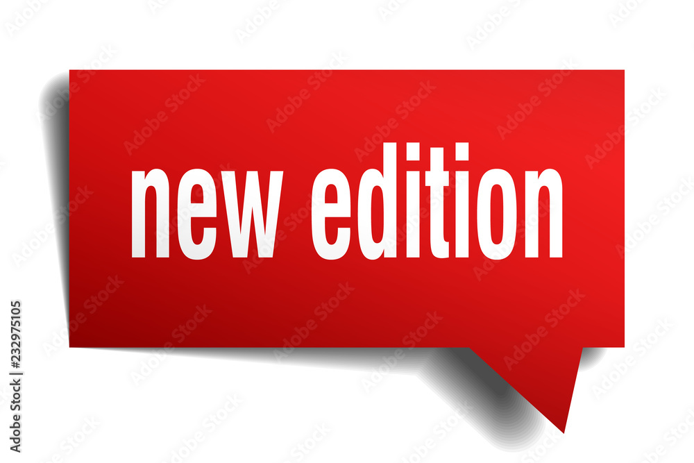 new edition red 3d speech bubble new edition red 3d speech bubble