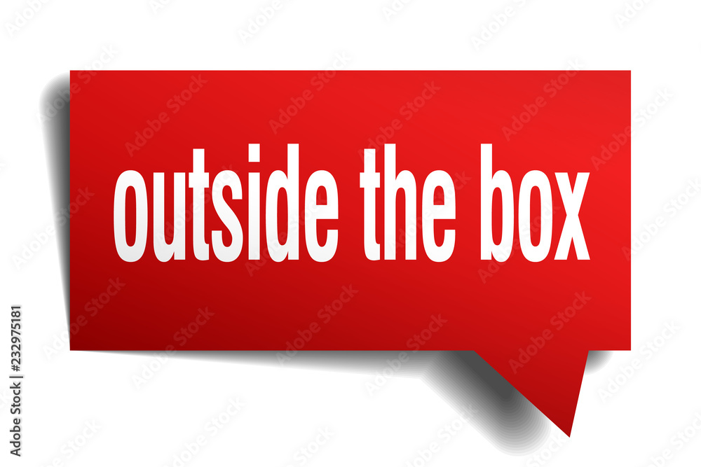 outside the box red 3d speech bubble outside the box red 3d speech bubble