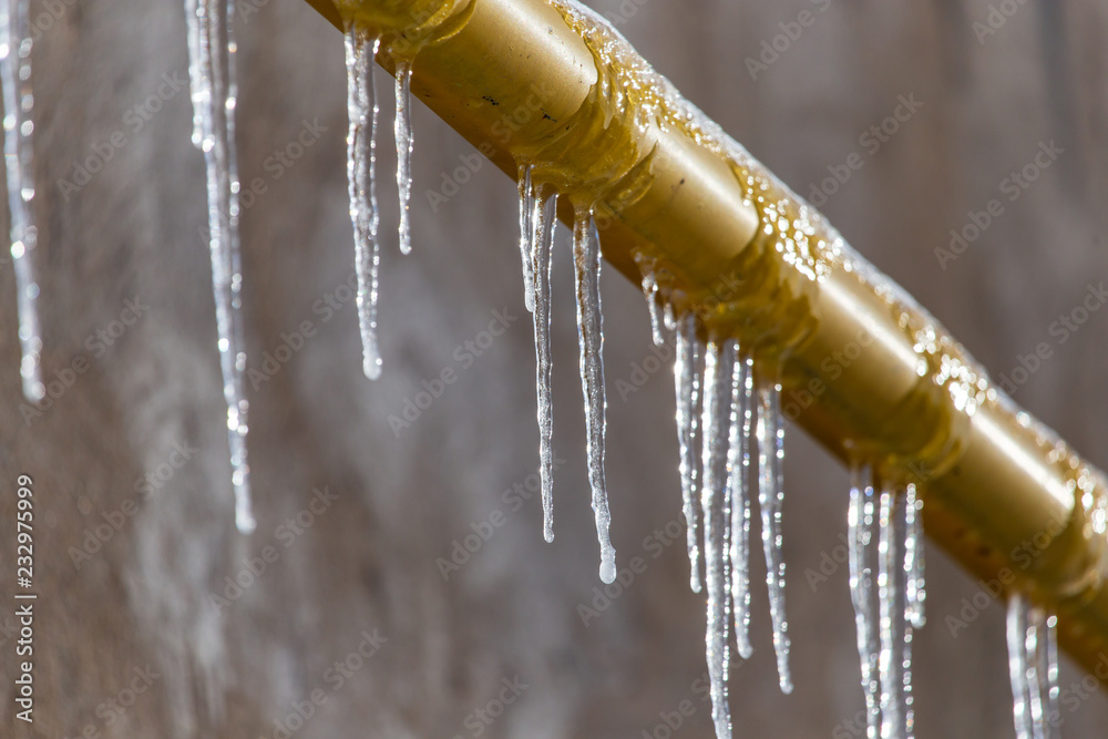Icicles on the nature as a background