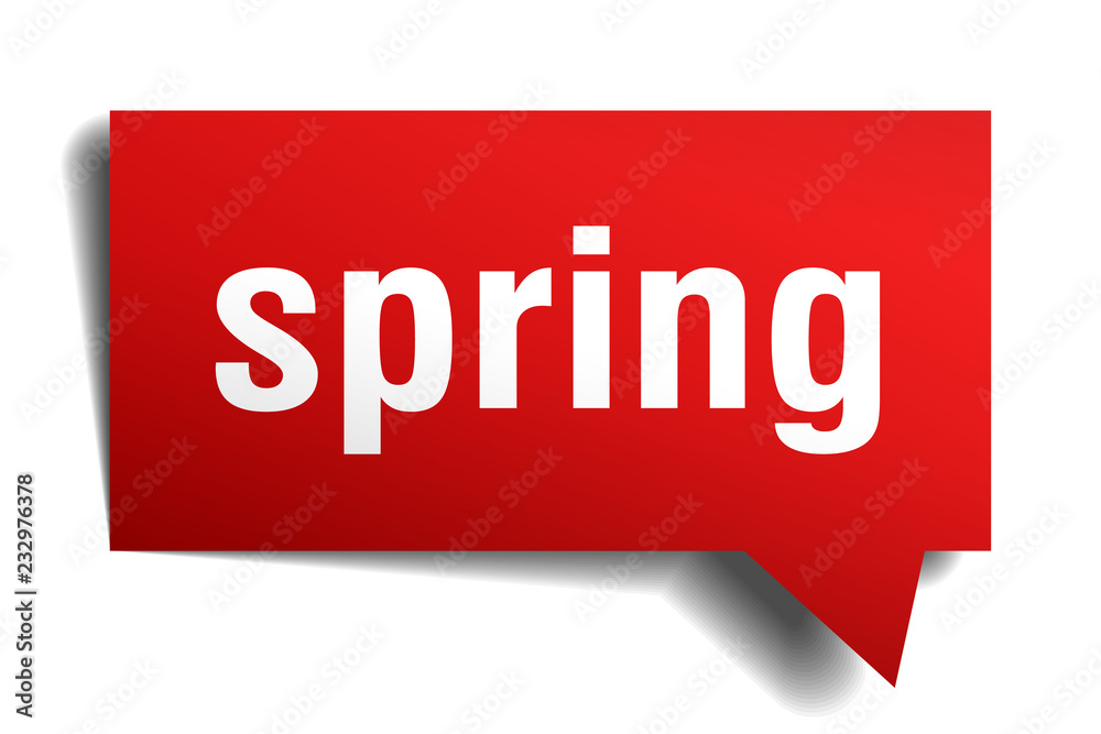 spring red 3d speech bubble spring red 3d speech bubble