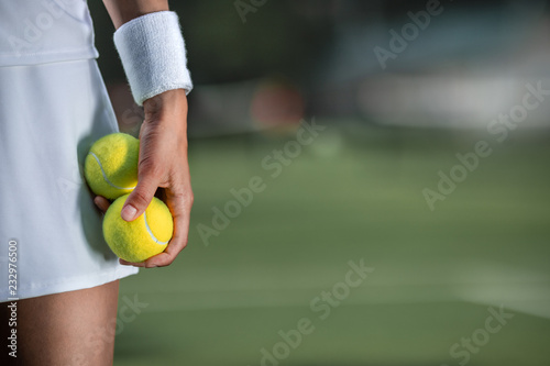 Tennis player in sportswear close-up