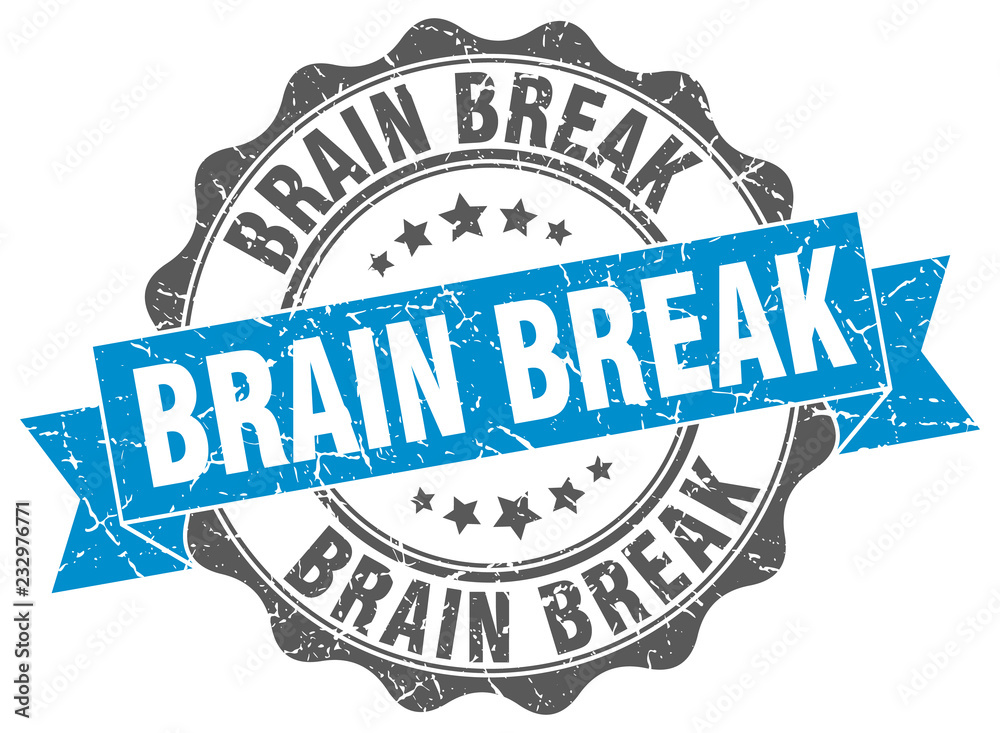Fototapeta premium brain break stamp. sign. seal