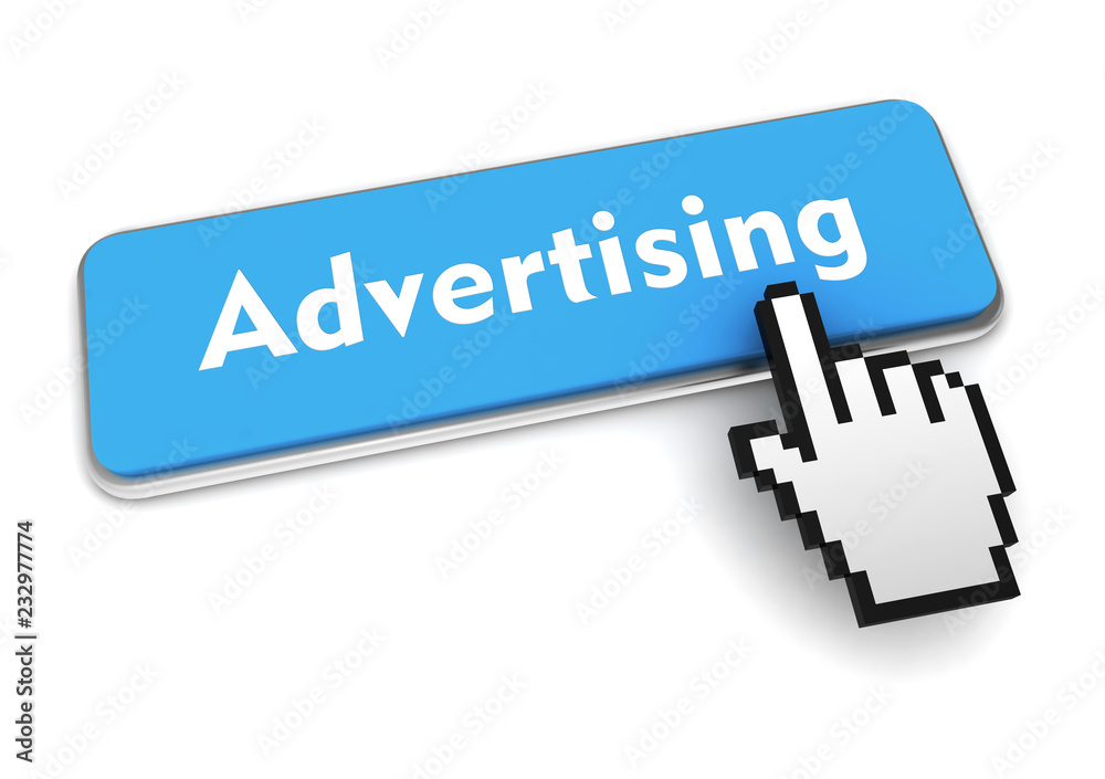 advertising button concept 3d illustration advertising button concept 3d illustration