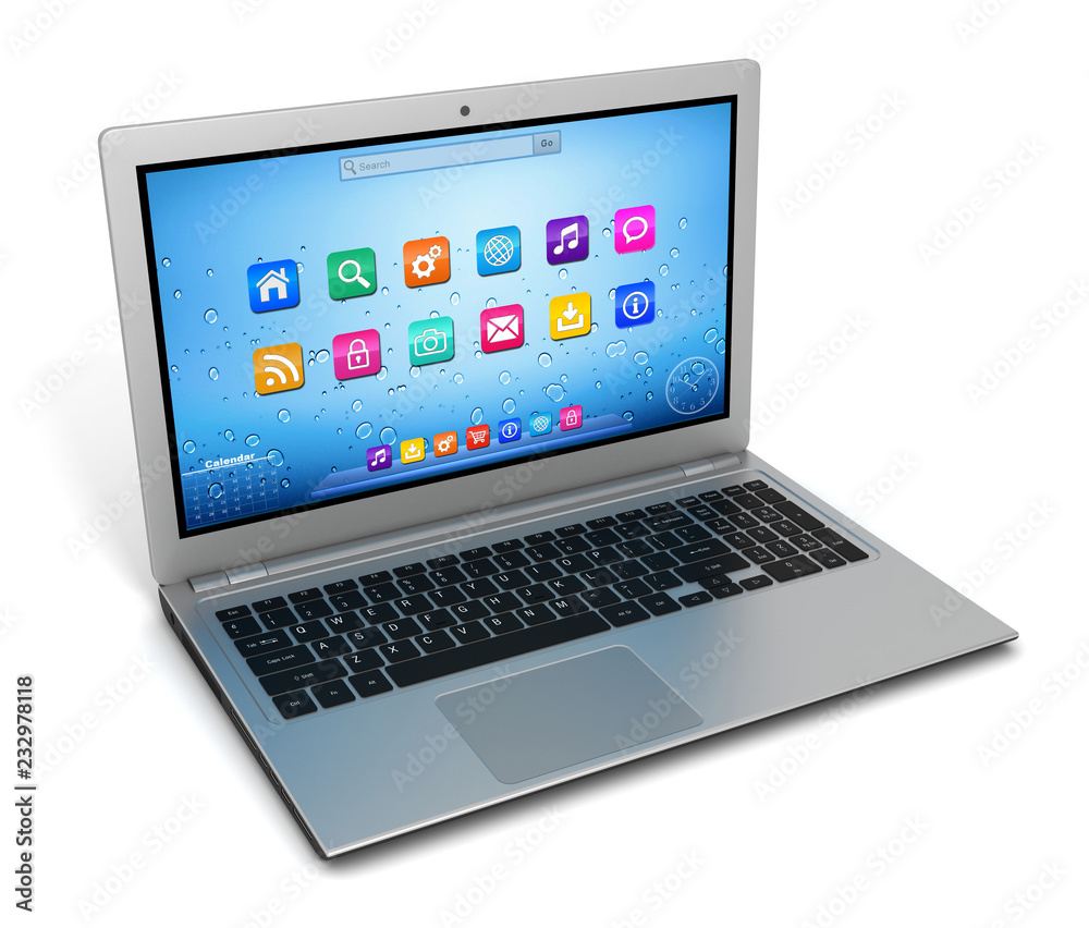 laptop computer single 3d illustration laptop computer single 3d illustration