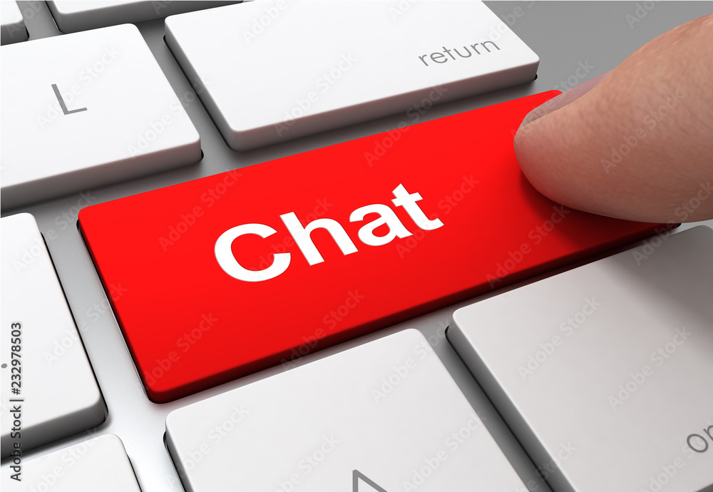 Fototapeta premium chat button concept 3d illustration