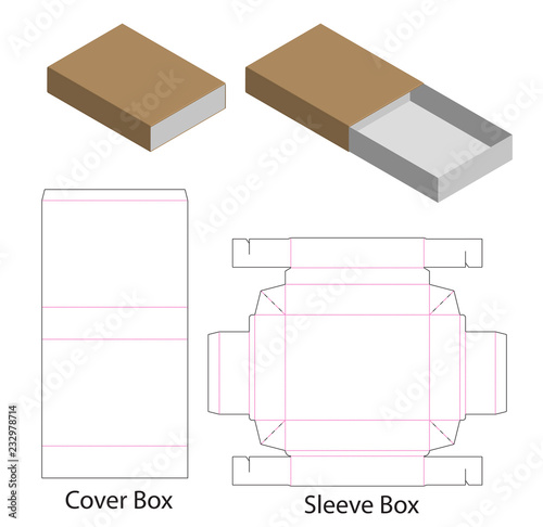 Box packaging die cut template design. 3d mock-up