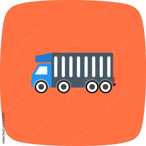  Tipper Truck Transport  Flat Curve Icon