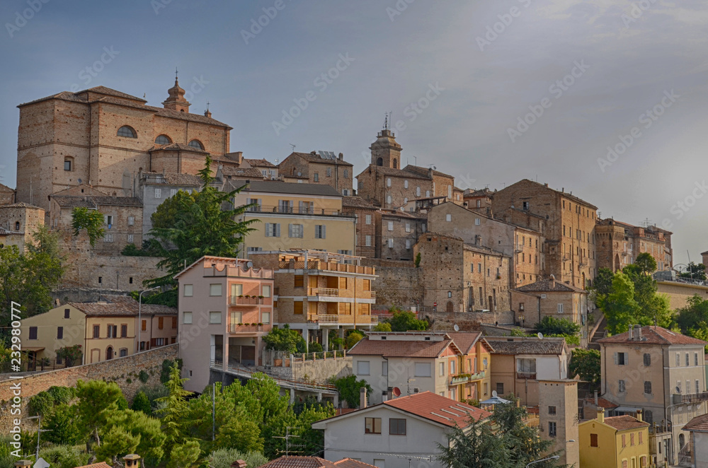 Ancona,Italy:urban architecture.The port city of Ancona is located along the eastern shores of the Adriatic coast and is the administrative center and the capital of the Marche region.