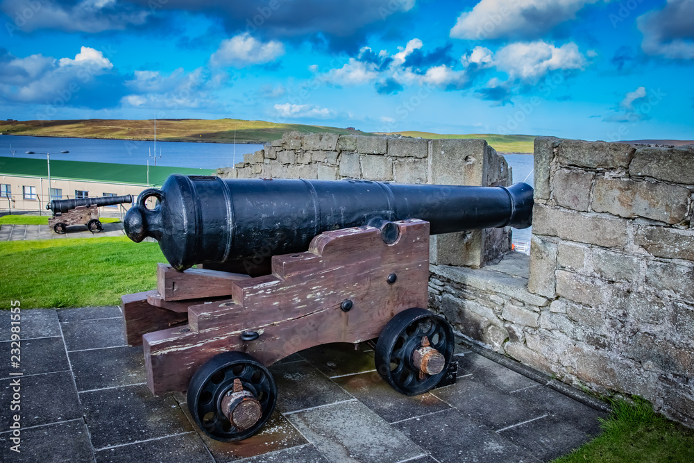 Cannon at Fort Charlotte in the centre of Lerwick Cannon at Fort Charlotte in the centre of Lerwick