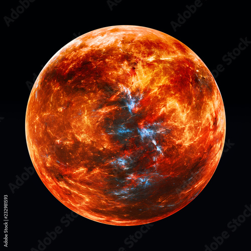 Fototapeta Naklejka Na Ścianę i Meble -  Fiery red exoplanet abstract render