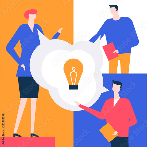 Bright idea - flat design style colorful illustration