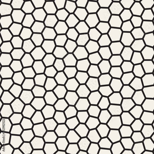 Seamless irregular lines vector mosaic pattern. Abstract chaotic tessellation texture © Samolevsky