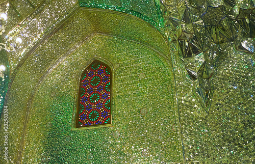 The patternsof mirror in Imamzadeh Ali Ibn Hamzeh Shrine, Shiraz, Iran photo