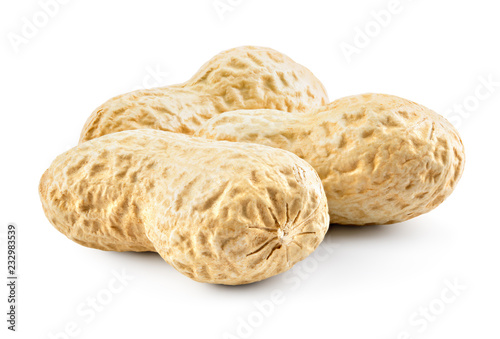 Peanut. Peanuts isolated on white background. Full depth of field.