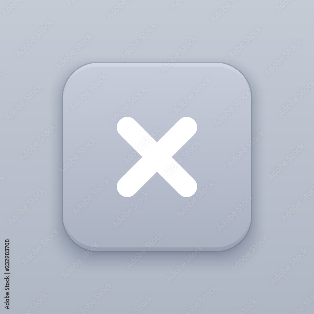Close, gray vector button with white icon Close, gray vector button with white icon