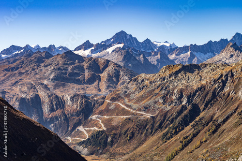 Tableau sur toile Blick aud den Grimselpass