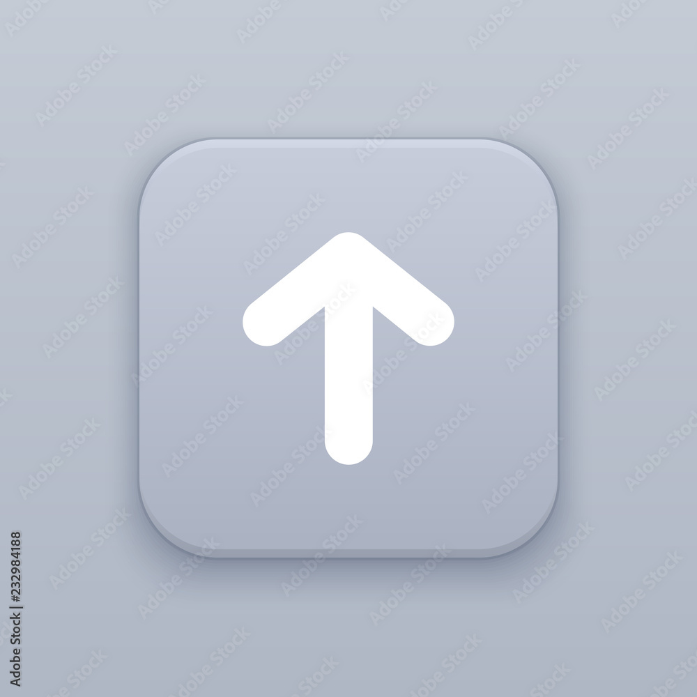 Up, up arrow, gray vector button with white icon Up, up arrow, gray vector button with white icon