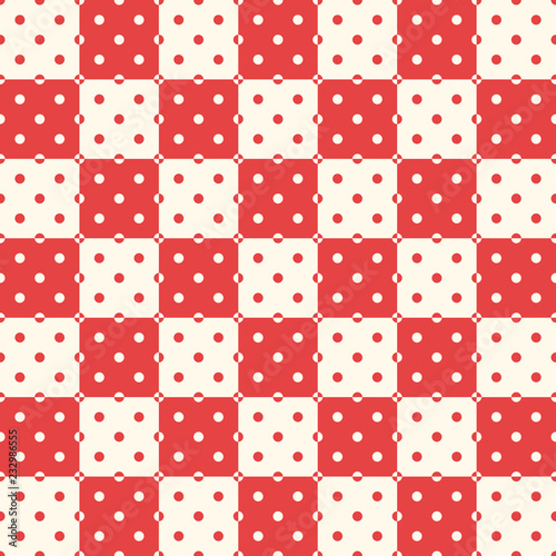Check pattern background with polka dots